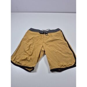 James Perse Board Shorts Mens 34 Yellow Gray Yosemite Swim Trunks Quick Dry